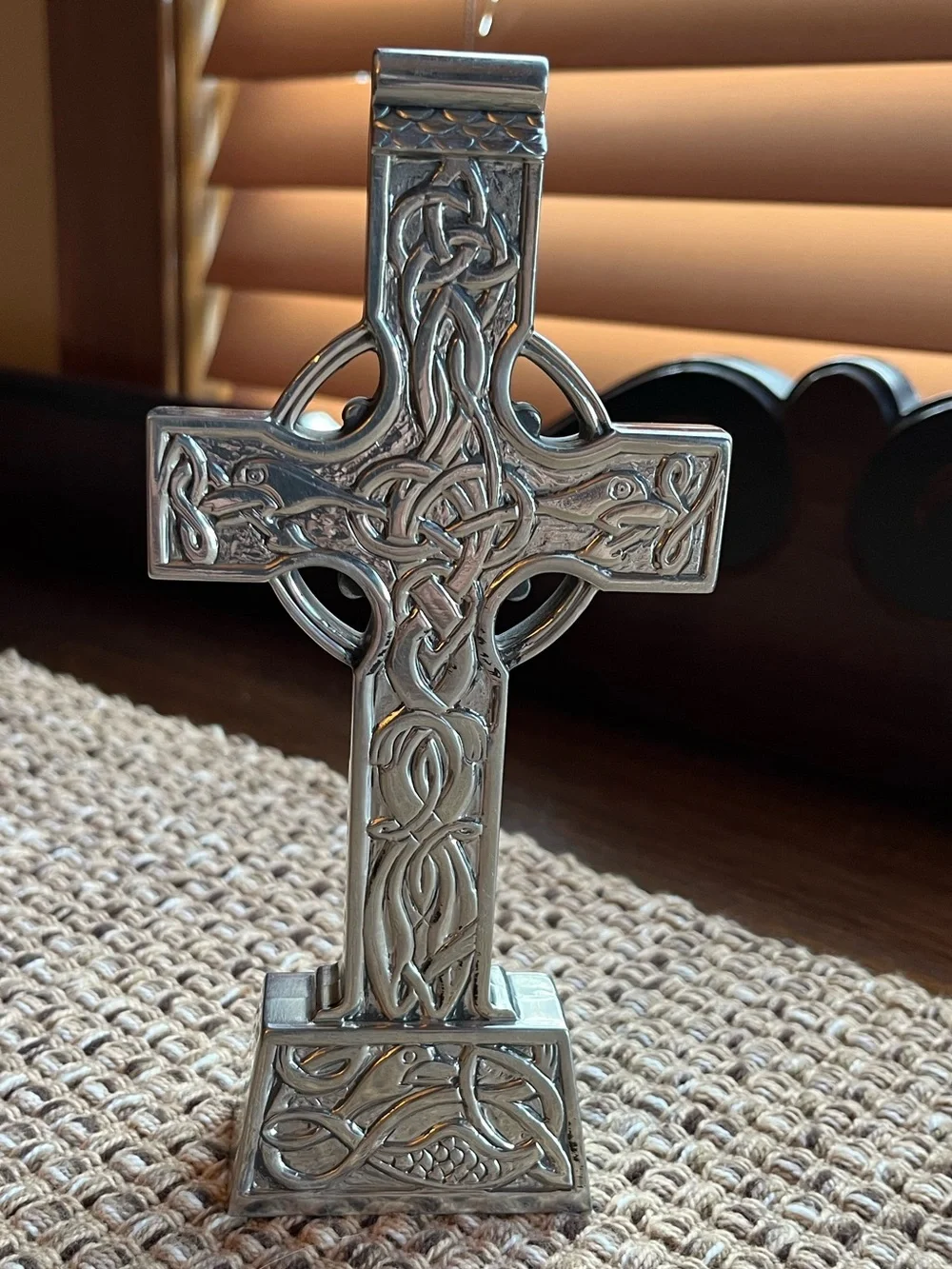 Handcrafted Mullingar Pewter Irish Standing Celtic Cross